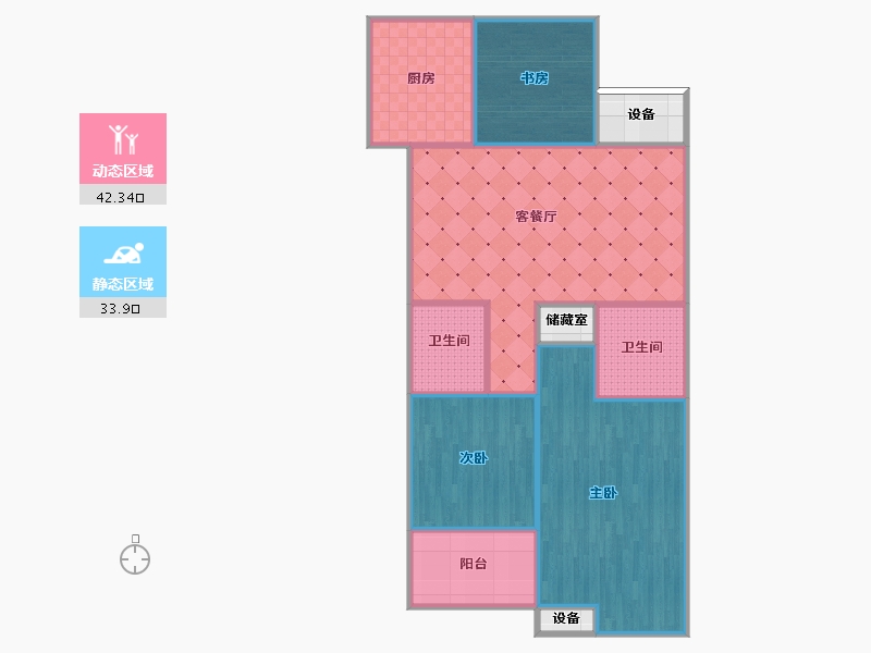 浙江省-嘉兴市-平湖滨江万家花城B3-89-73.88-户型库-动静分区