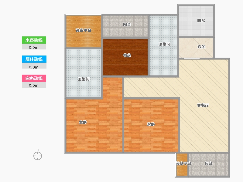 浙江省-嘉兴市-上城春天里130平方-120.75-户型库-动静线