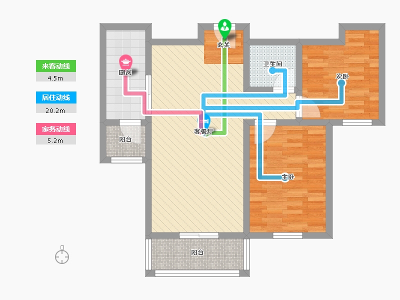 河北省-廊坊市-东方美庭-68.70-户型库-动静线