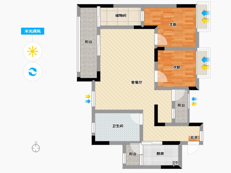 四川省-宜宾市-临港中央-78.31-户型库-采光通风