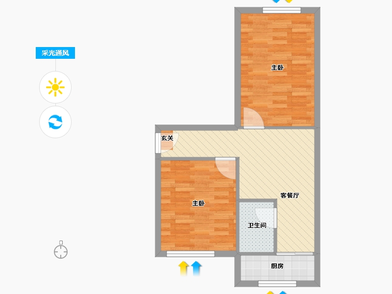 天津-天津市-晓园新村-49.41-户型库-采光通风