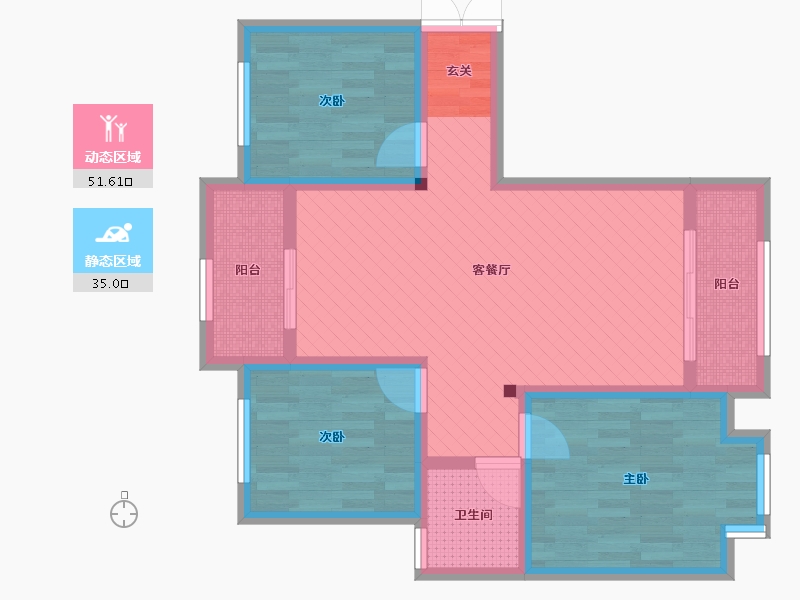 河南省-洛阳市-瑞江瀛洲花园-74.68-户型库-动静分区