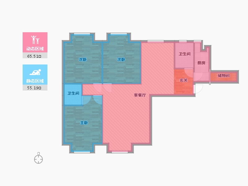 北京-北京市-金海国际-109.44-户型库-动静分区