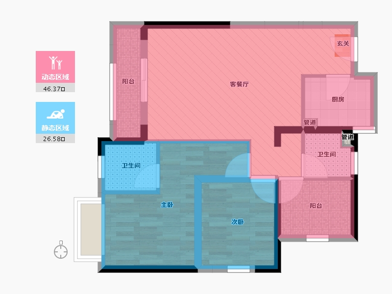 广东省-珠海市-华发峰尚-63.03-户型库-动静分区