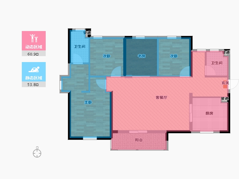 湖南省-长沙市-万科金域国际-102.35-户型库-动静分区