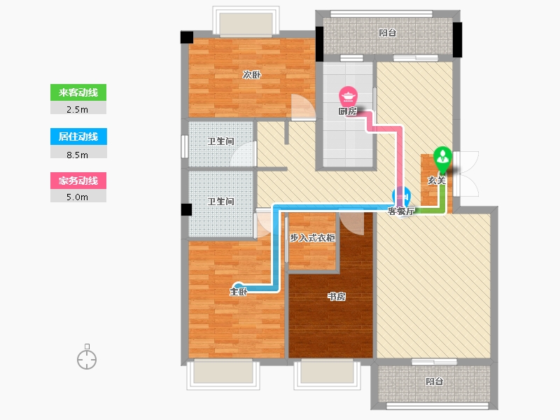 湖北省-黄冈市-山水名居-107.00-户型库-动静线