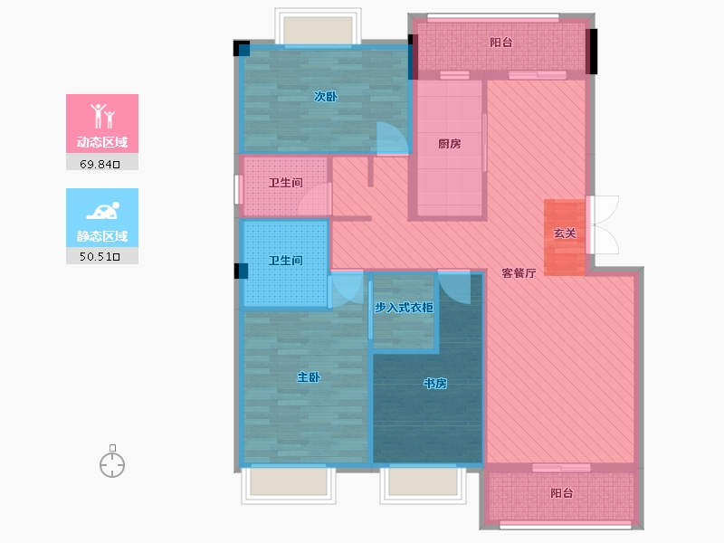 湖北省-黄冈市-山水名居-107.00-户型库-动静分区