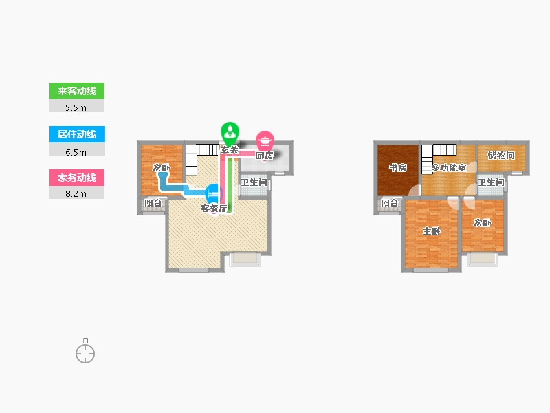 浙江省-绍兴市-固始县怡和书香苑-144.48-户型库-动静线