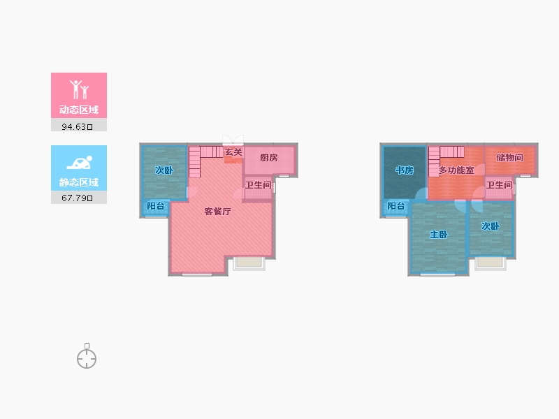 浙江省-绍兴市-固始县怡和书香苑-144.48-户型库-动静分区