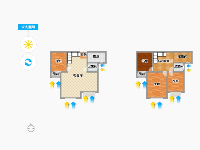 浙江省-绍兴市-固始县怡和书香苑-144.48-户型库-采光通风