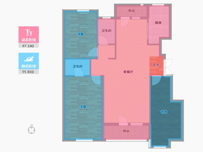 辽宁省-营口市-依云小镇-110.07-户型库-动静分区