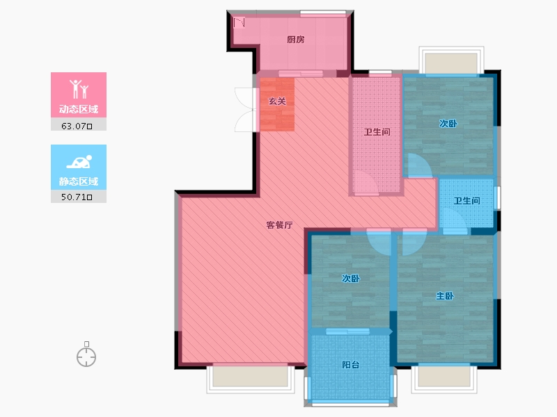 湖南省-衡阳市-三和澜湾-100.81-户型库-动静分区