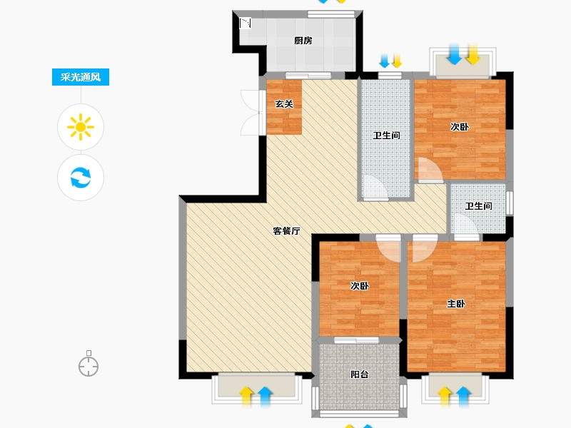 湖南省-衡阳市-三和澜湾-100.81-户型库-采光通风