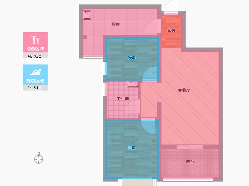 陕西省-西安市-御锦城7期九珑湾(建设中)-58.09-户型库-动静分区