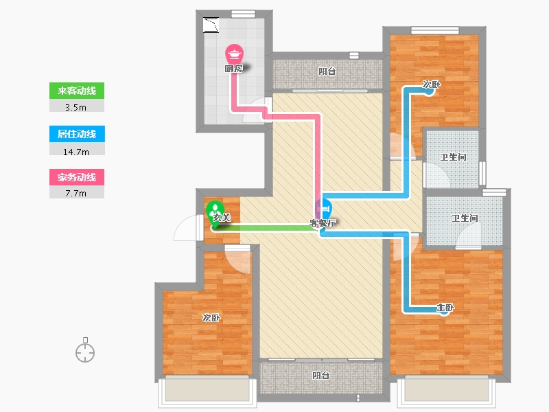 宁夏回族自治区-银川市-阅海一号院-98.80-户型库-动静线