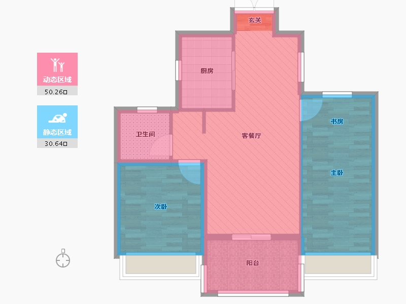 浙江省-绍兴市-东湖庄园-71.70-户型库-动静分区