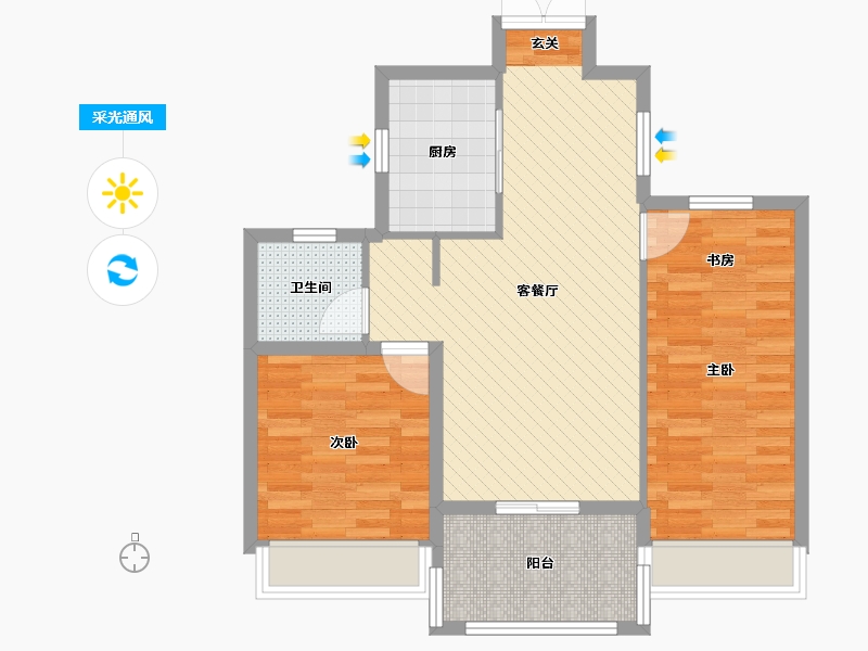 浙江省-绍兴市-东湖庄园-71.70-户型库-采光通风