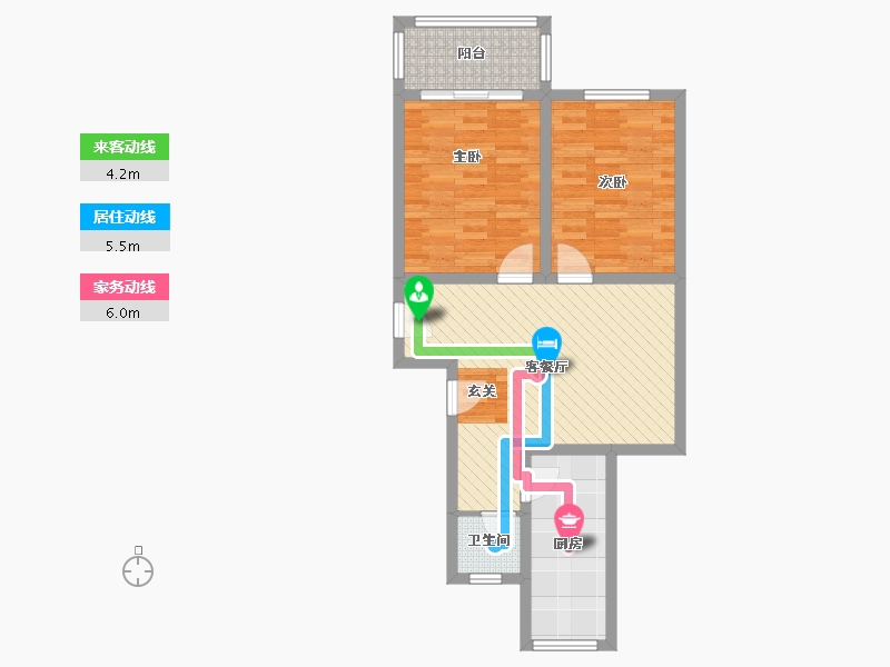 河南省-郑州市-郑州万科城-69.44-户型库-动静线