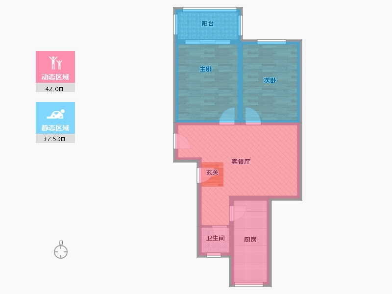 河南省-郑州市-郑州万科城-69.44-户型库-动静分区