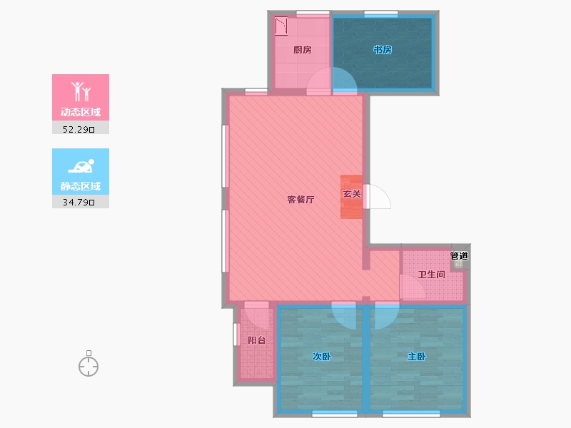 山东省-青岛市-山大乐水居-76.77-户型库-动静分区