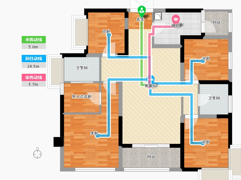 四川省-绵阳市-绵阳CBD万达广场-99.36-户型库-动静线