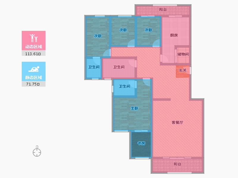 河南省-郑州市-东明花园-161.18-户型库-动静分区