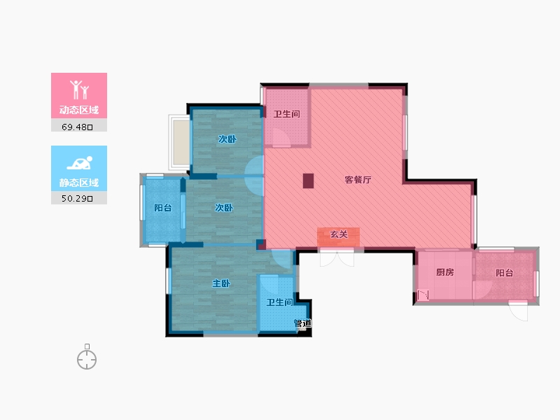 浙江省-杭州市-世博-108.00-户型库-动静分区