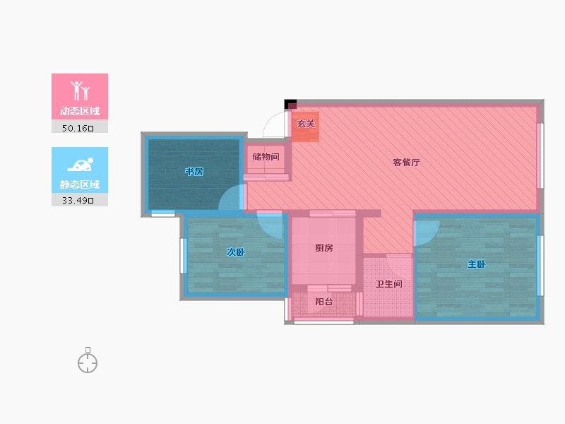 陕西省-西安市-天琴湾-72.54-户型库-动静分区