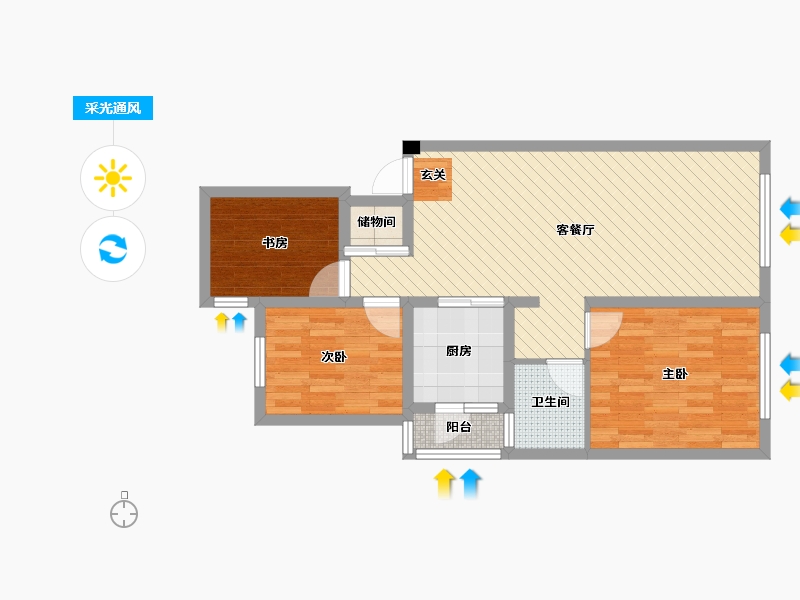 陕西省-西安市-天琴湾-72.54-户型库-采光通风