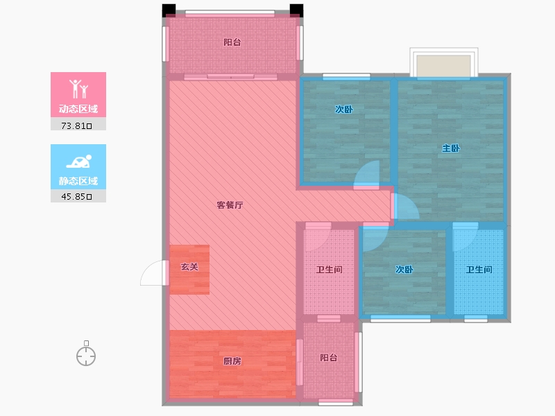 贵州省-遵义市-华瑞城-105.33-户型库-动静分区