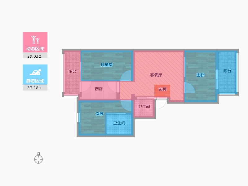 北京-北京市-二七剧场路1号院-56.32-户型库-动静分区