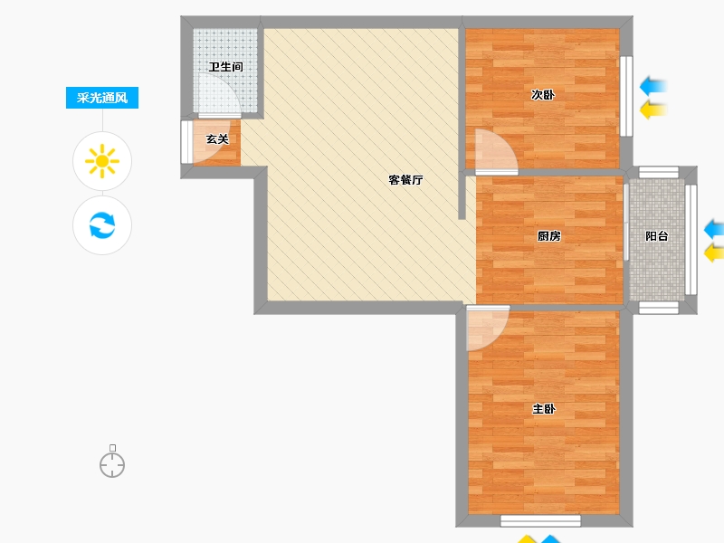 辽宁省-大连市-民主广场-56.39-户型库-采光通风