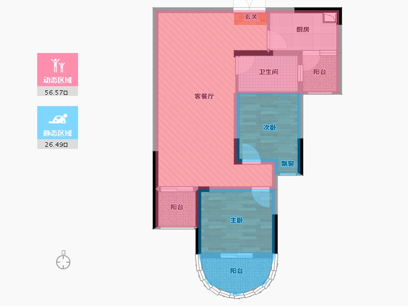 江西省-九江市-南湖国际-72.71-户型库-动静分区