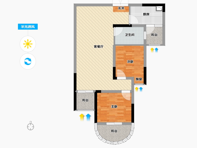 江西省-九江市-南湖国际-72.71-户型库-采光通风