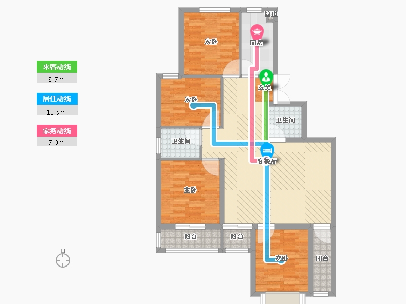 贵州省-毕节市-天都龙城-87.45-户型库-动静线