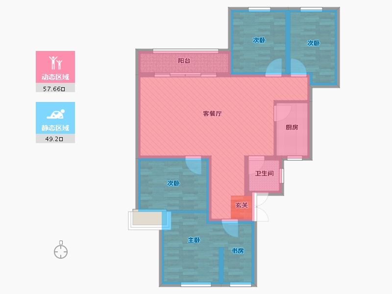 贵州省-毕节市-天都龙城-93.14-户型库-动静分区