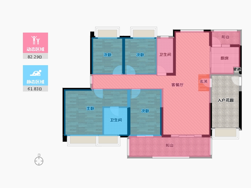 广东省-湛江市-西粤京基城-3期-140.62-户型库-动静分区