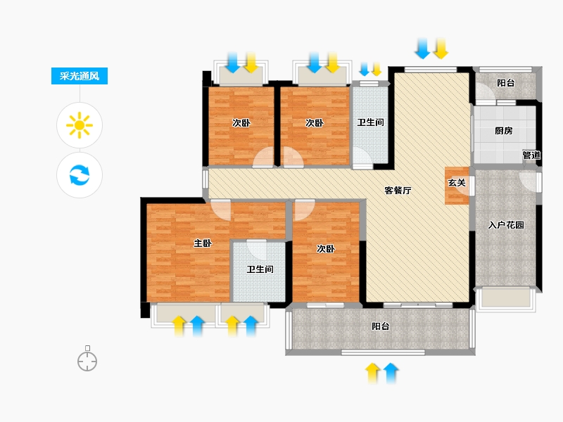 广东省-湛江市-西粤京基城-3期-140.62-户型库-采光通风