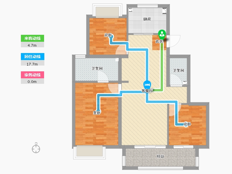 江苏省-苏州市-万科碧桂园-85.60-户型库-动静线