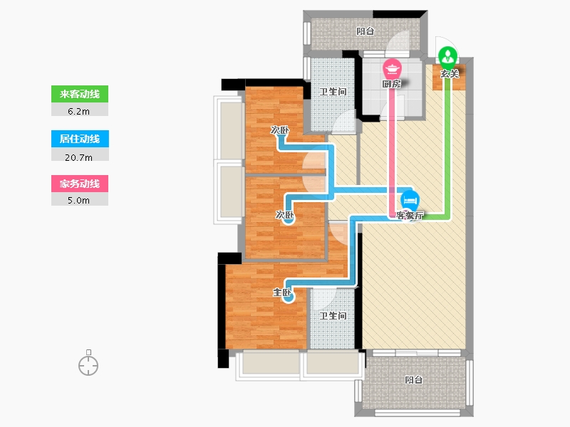 广西壮族自治区-贵港市-盛世嘉园-85.44-户型库-动静线