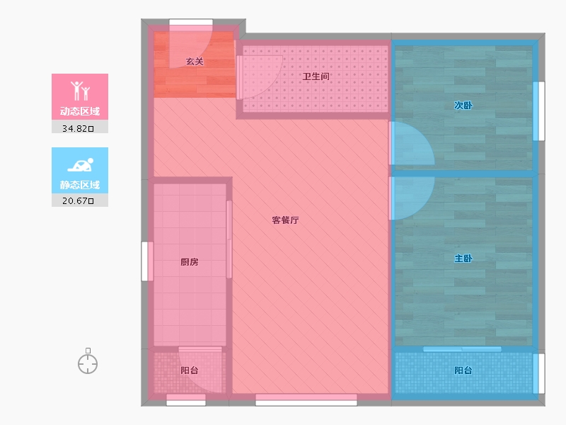 北京-北京市-来广营北纬四十度二期5号楼-49.08-户型库-动静分区