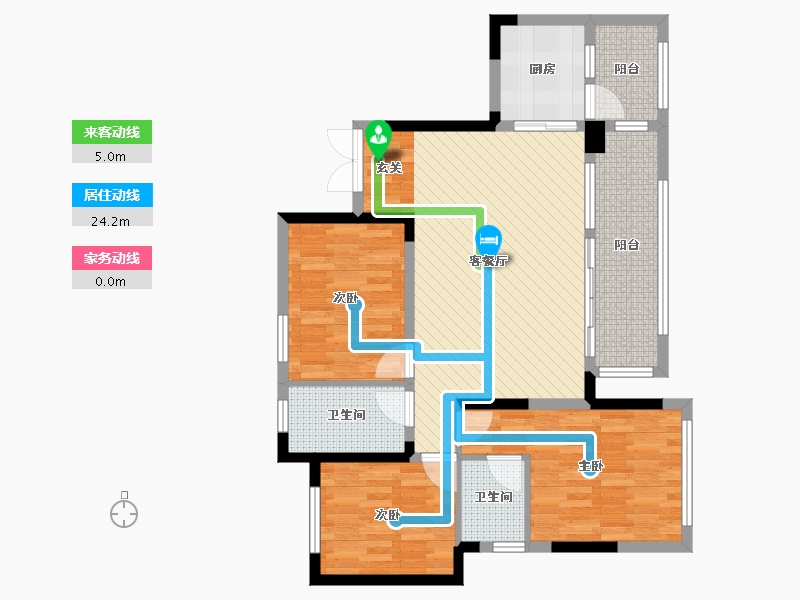 四川省-遂宁市-蓬溪县置凯逸都-90.72-户型库-动静线