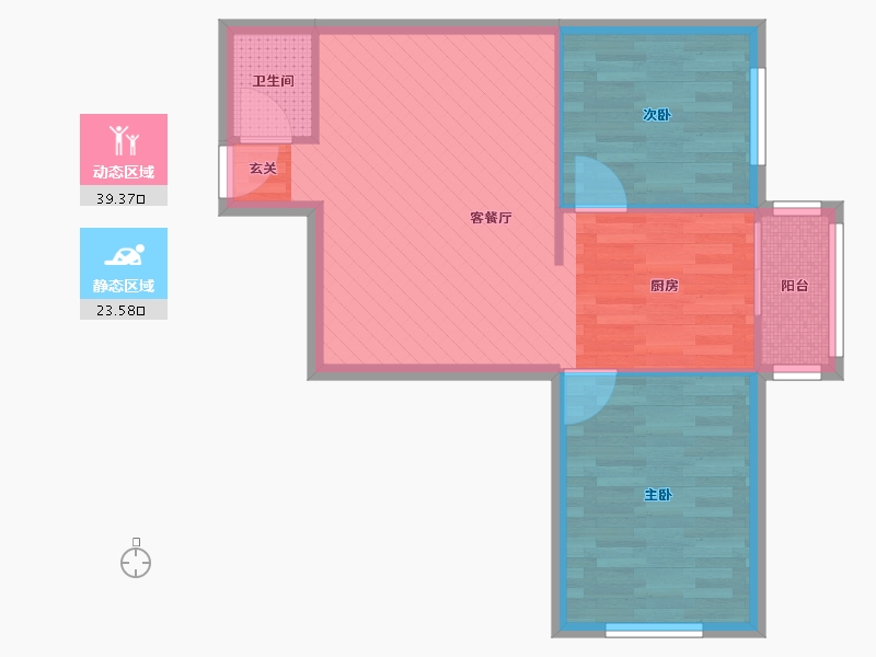 辽宁省-大连市-民主广场-56.39-户型库-动静分区