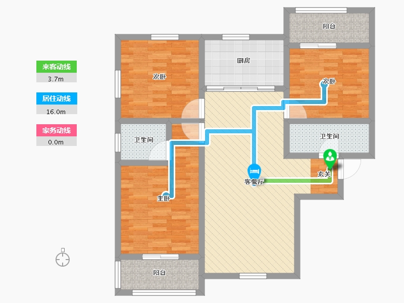 陕西省-西安市-东城花园-89.58-户型库-动静线