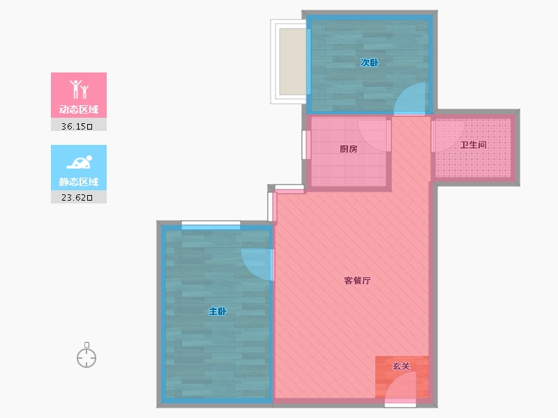 山东省-青岛市-丽海馨苑-53.43-户型库-动静分区