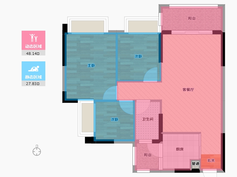 广东省-中山市-美誉名座-66.79-户型库-动静分区