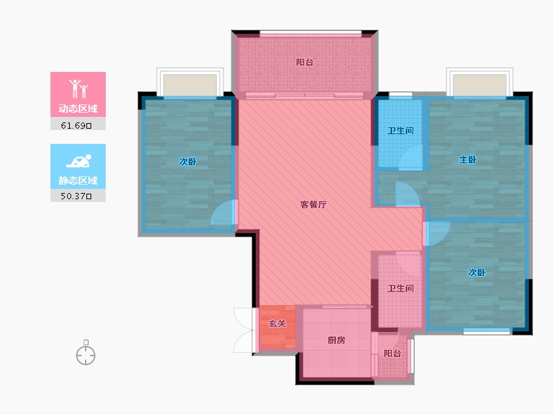 贵州省-毕节市-东方之花-98.54-户型库-动静分区