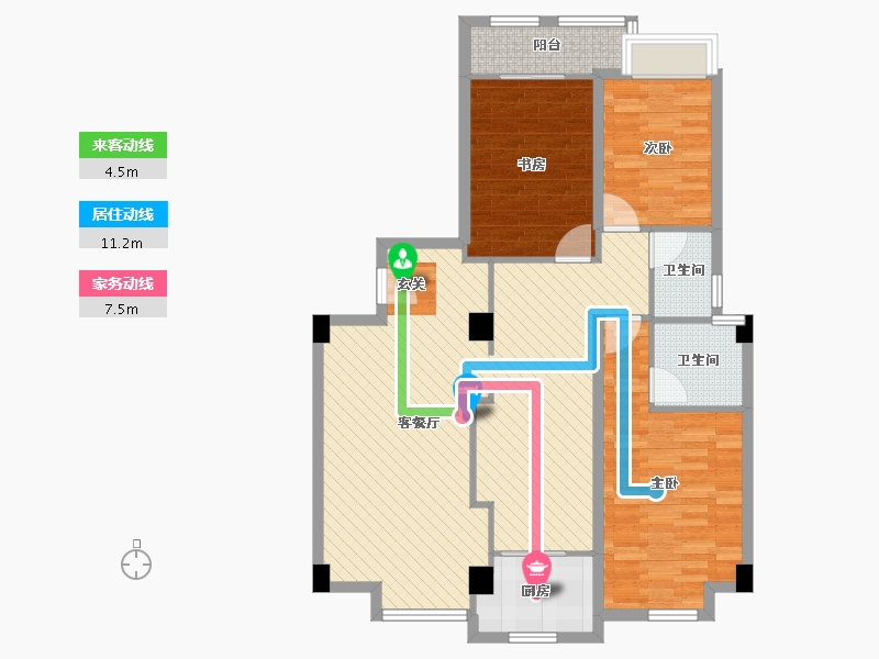 福建省-莆田市-鲤中小区-103.54-户型库-动静线