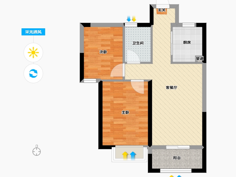 安徽省-合肥市-吉徽苑-56.43-户型库-采光通风