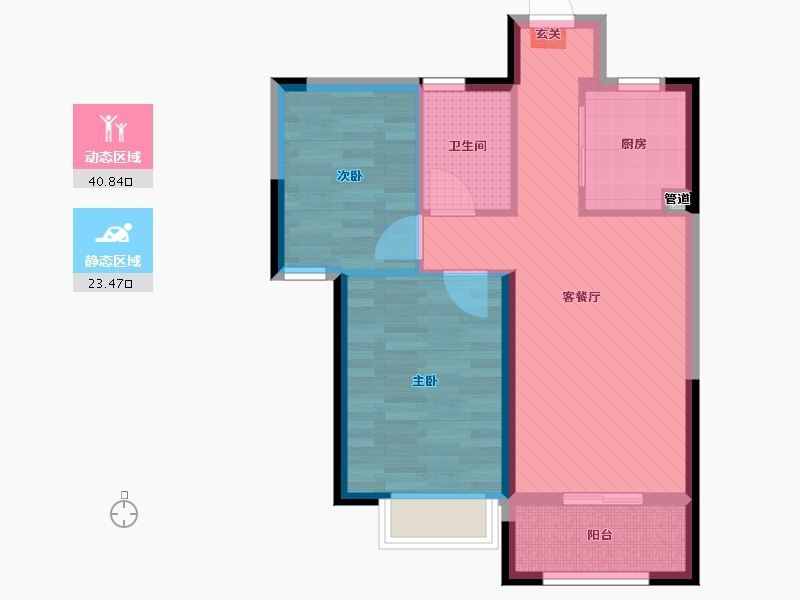 安徽省-合肥市-吉徽苑-56.43-户型库-动静分区